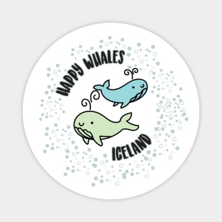 Cute Happy Whales swimming in the icelandic sea Magnet